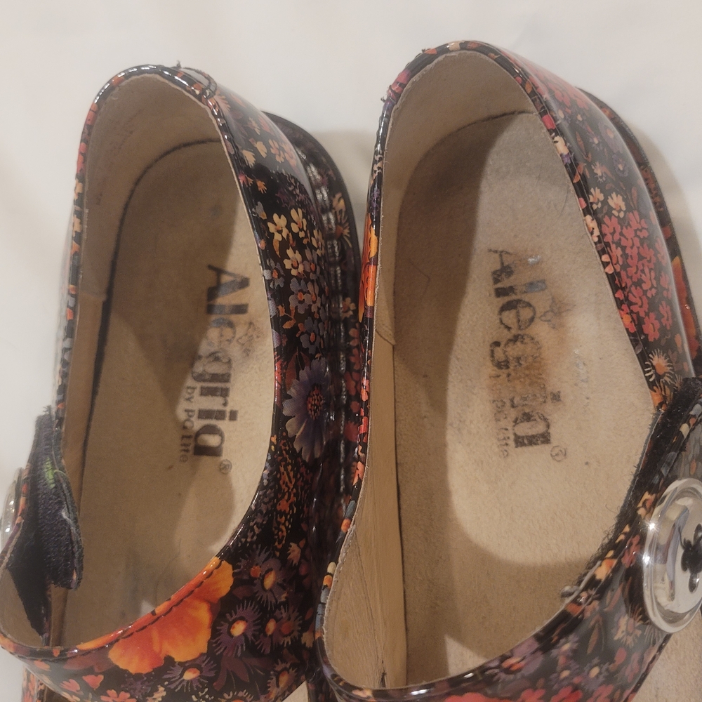 Alegria Womens Paloma Floral Mary Jane Shoes Patent Leather Platform Colorful 37 - Picture 11 of 12